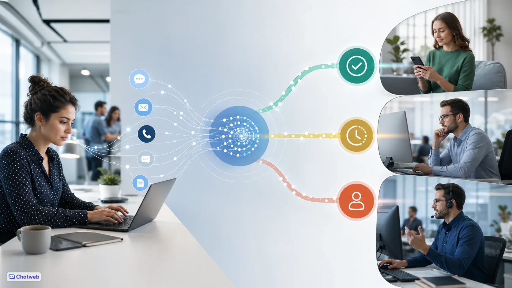 Workflow showing AI triage and human escalation in SME customer support