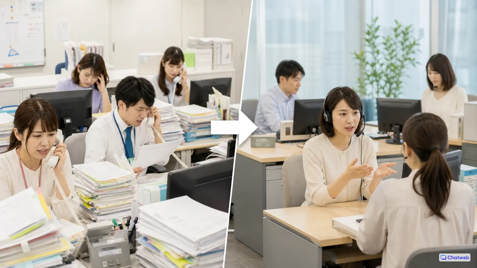 AI導入前後のカスタマーサポート業務