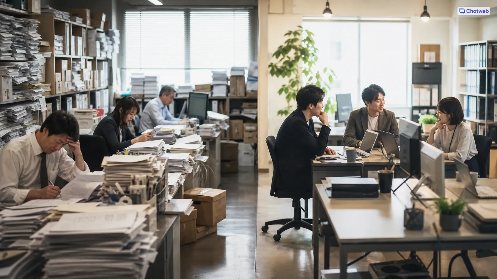 人事・経理におけるAI導入前後の比較