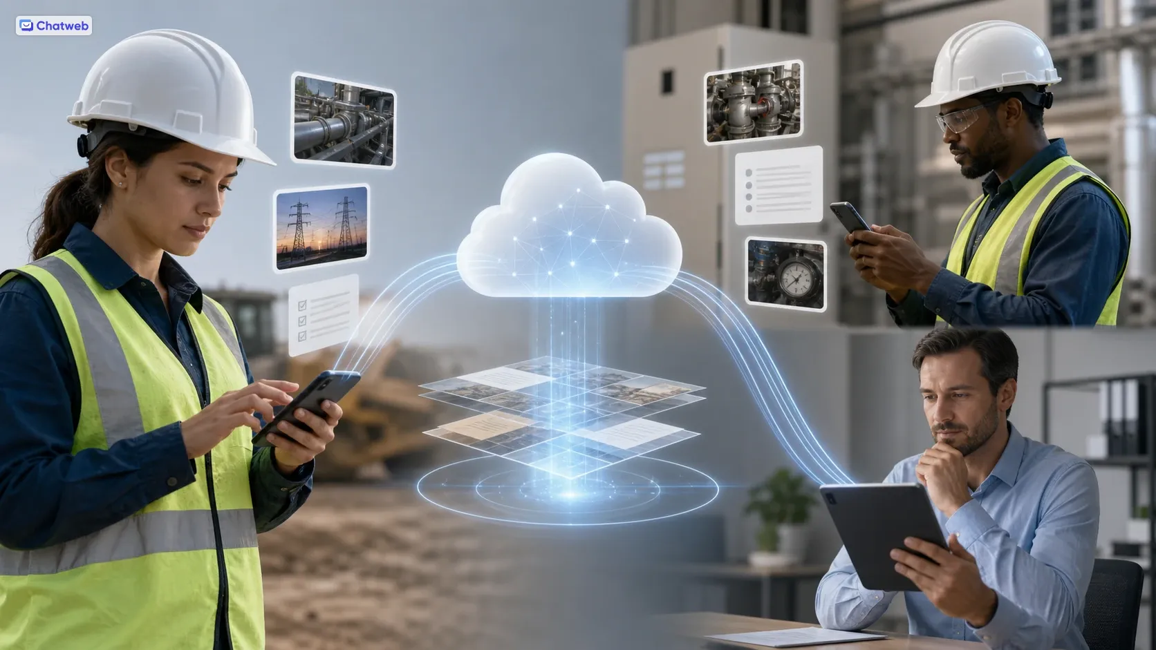 Mobile and cloud AI workflow for field operations