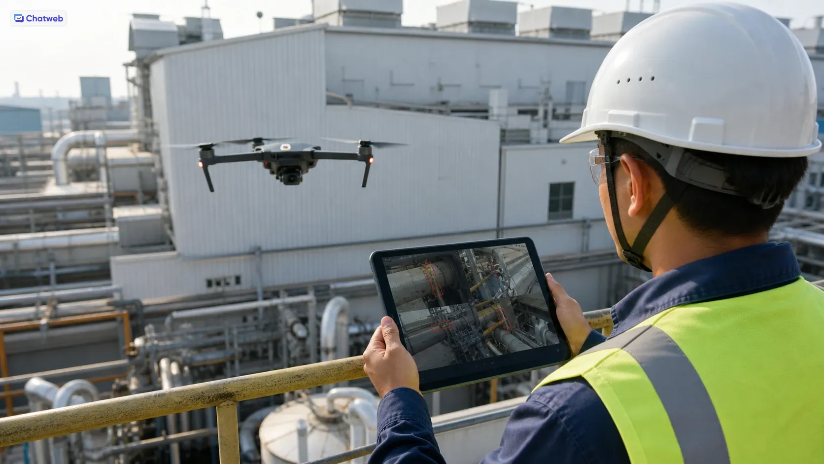 ドローンとAIによる工場設備の遠隔点検